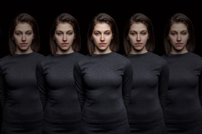 A row if identical copies of a person - duplicated content